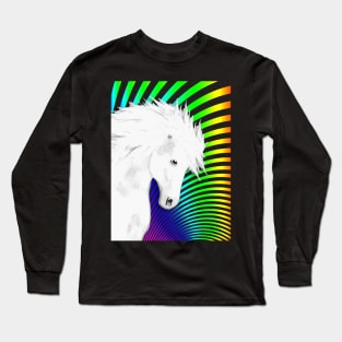 Horse Lovers Magical White Horse Long Sleeve T-Shirt